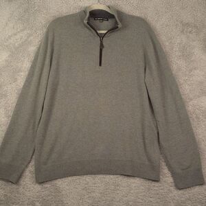 The Cashmere Project Quarter Zip Sweater Mens XL Gray Pullover *Hole